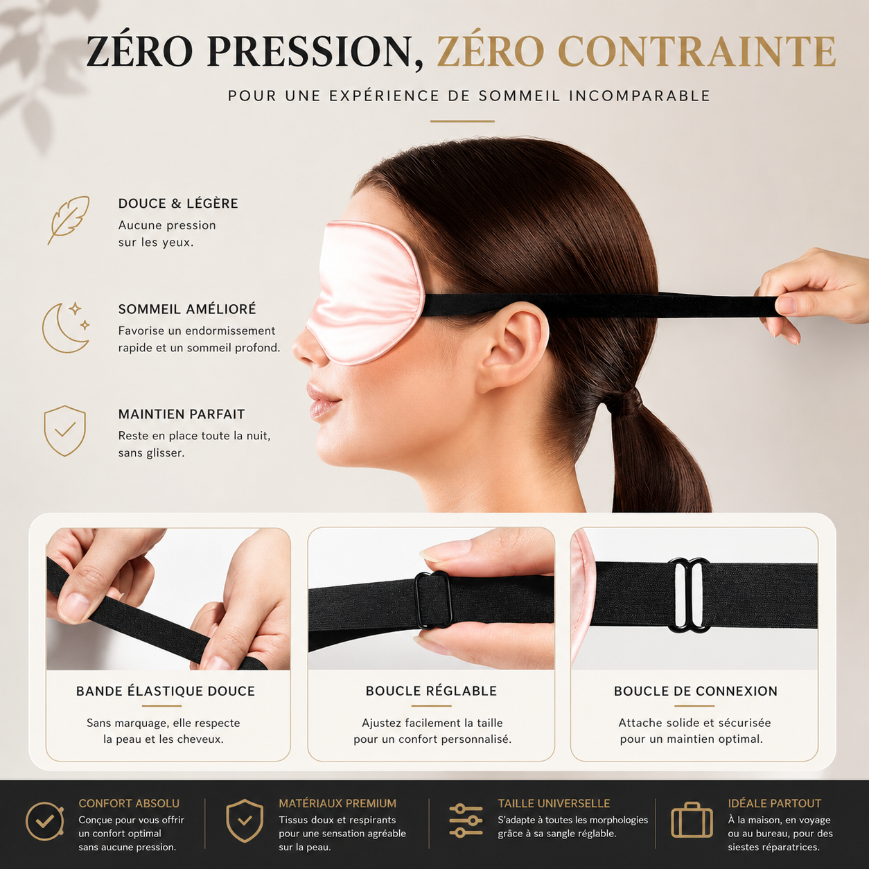 Masque de Sommeil en Satin