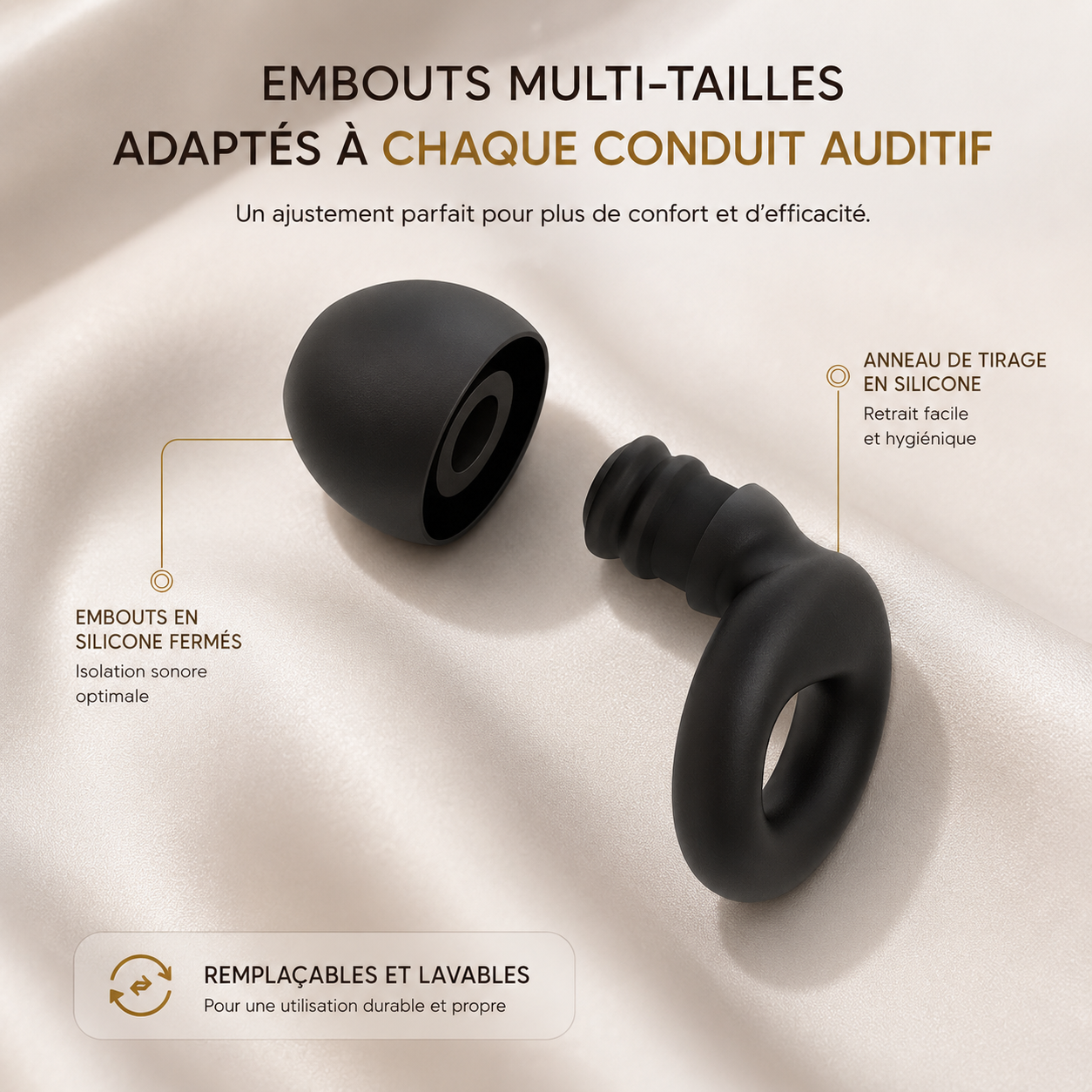 Bouchons d'Oreilles Premium en Silicone